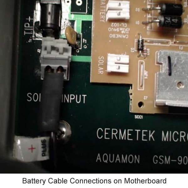 AquaMon battery cable connections